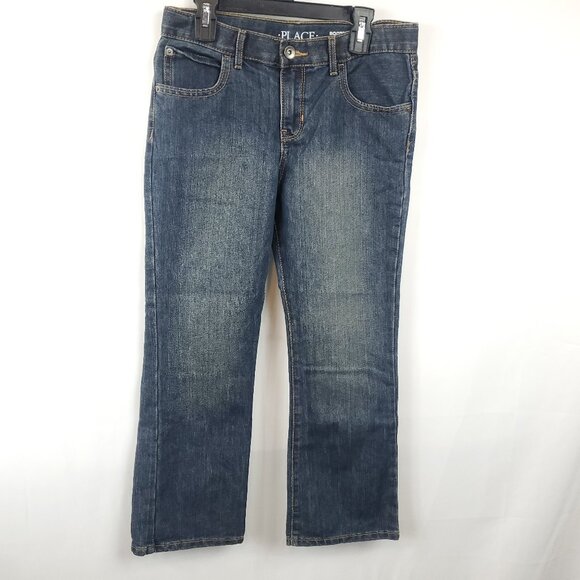 Place Kids Boys Bootcut Sz 8 Husky Denim Dark Wash Jeans - Picture 1 of 15